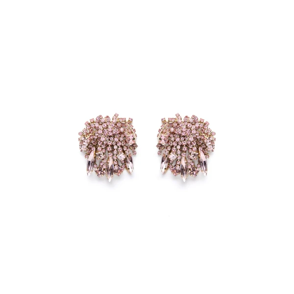 Scanlan Theodore Crystal Cascade Studs in Light Rose | Earrings | Coveti