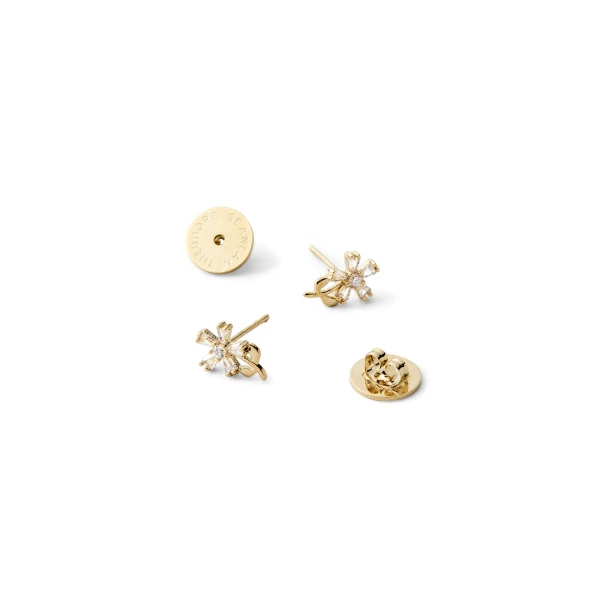 Scanlan Theodore Crystal Flower Studs in Light Gold Crystal | Earrings | Coveti
