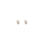 Scanlan Theodore Crystal Flower Studs in Light Gold Crystal | Earrings | Coveti