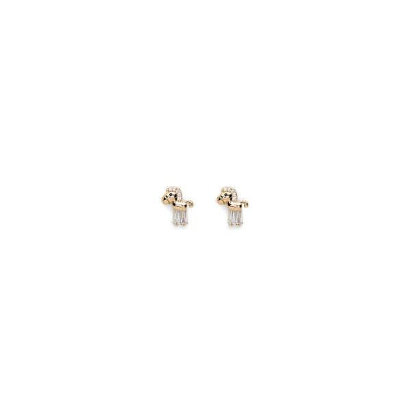 Scanlan Theodore Crystal Trojan Studs in Light Gold Crystal | Earrings | Coveti