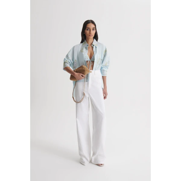 Scanlan Theodore Dandelion Jacquard Shirt in Sky Blue