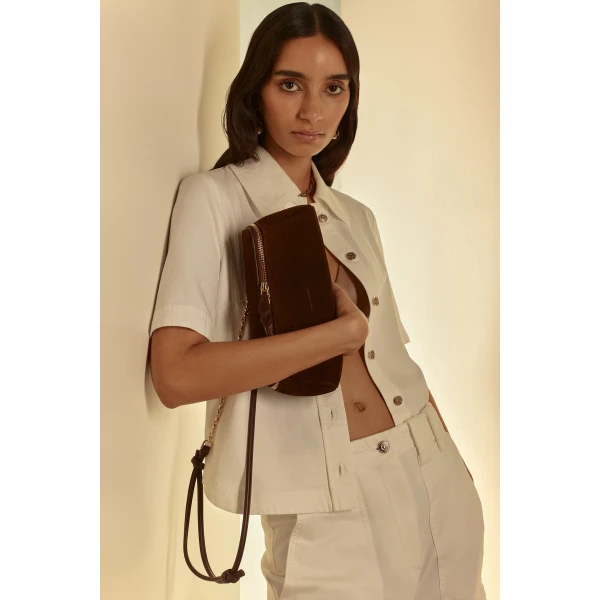 Scanlan Theodore Denim Short Sleeve Shirt in White | Tops | Coveti