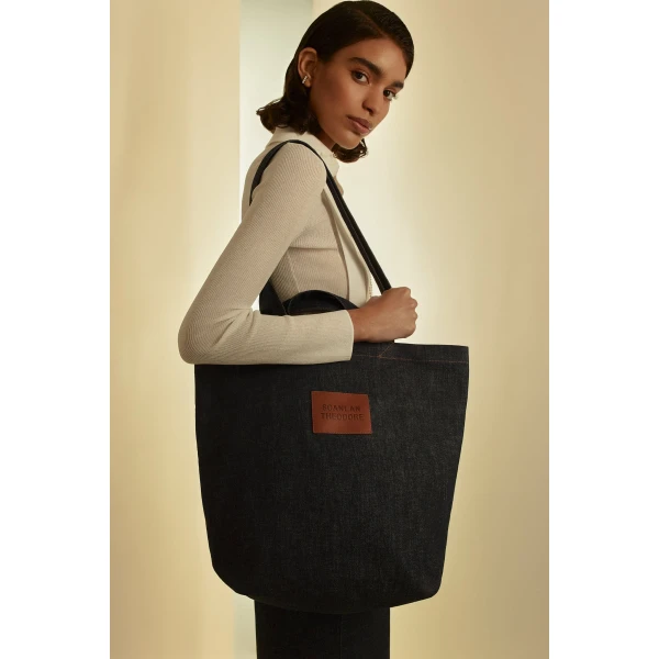 Scanlan Theodore Denim Tote in Indigo | Totes & Top-Handle Bags | Coveti