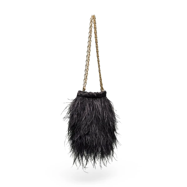 Scanlan Theodore Feather Bucket Bag in Black | Bucket Bags | Coveti