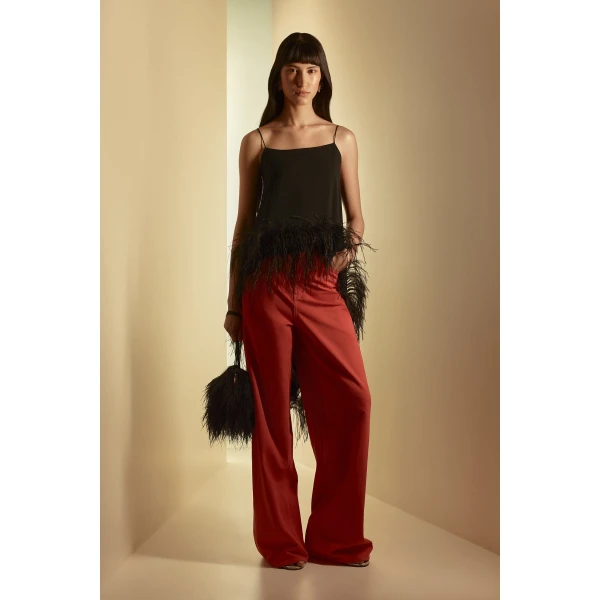 Scanlan Theodore Feather Silk Top in Black | Tops | Coveti