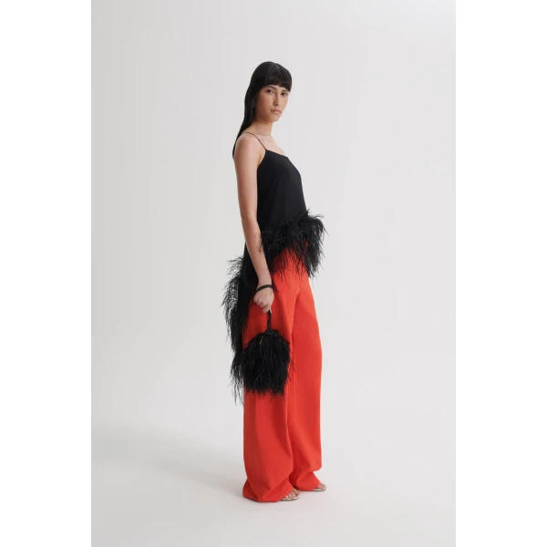 Scanlan Theodore Feather Silk Top in Black | Tops | Coveti