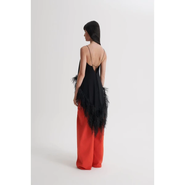 Scanlan Theodore Feather Silk Top in Black | Tops | Coveti