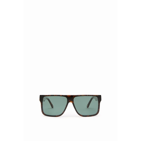 Scanlan Theodore Flat Top Sunglasses in Tortoise Green | Sunglasses | Coveti