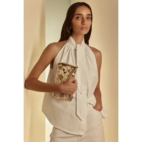 Scanlan Theodore Flora Mini Top Handle in Light Gold