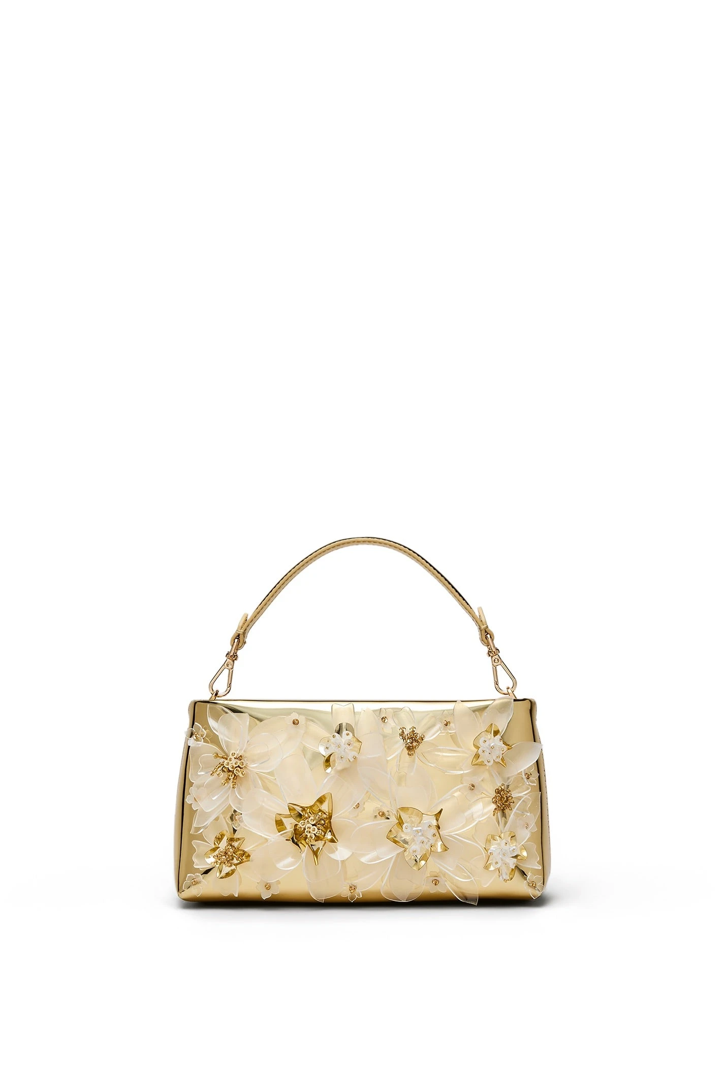 Scanlan Theodore Flora Mini Top Handle in Light Gold at Coveti Scanlan Theodore Flora Mini Top Handle in Light Gold