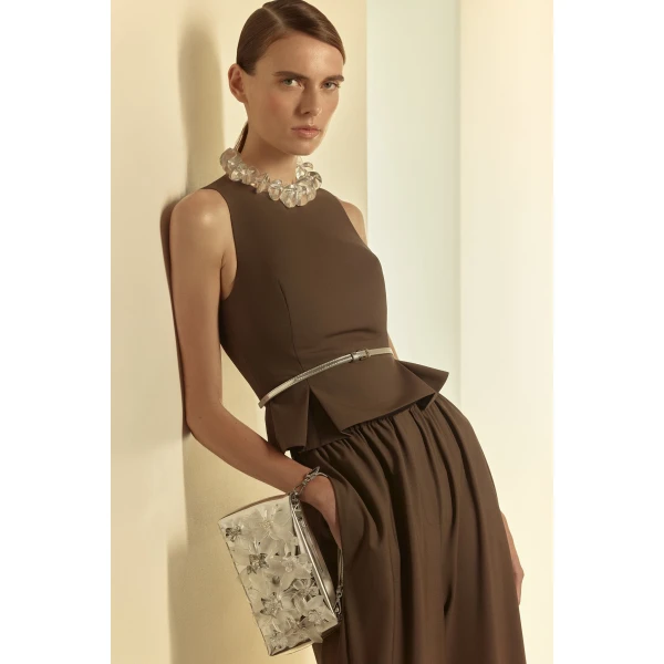 Scanlan Theodore Flora Mini Top Handle in Silver | Mini Bags | Coveti