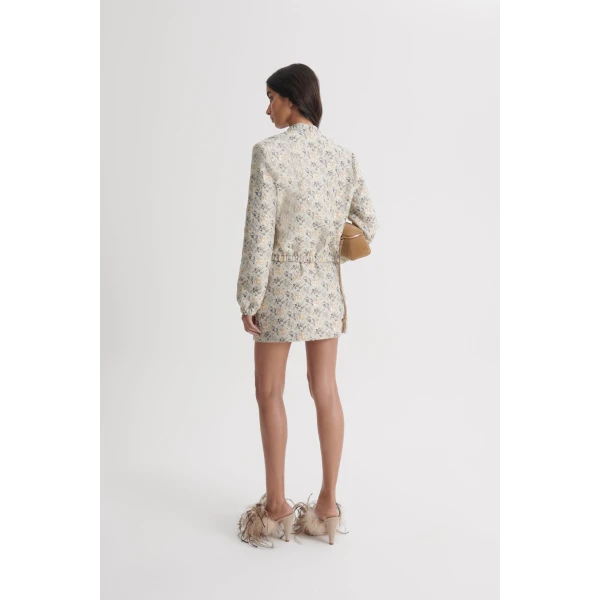 Scanlan Theodore French Brocade Bomber in Champagne | Jackets | Coveti