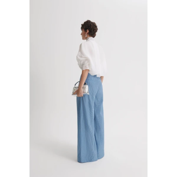 Scanlan Theodore Gingham Pleat Trouser in Blue | Pants | Coveti