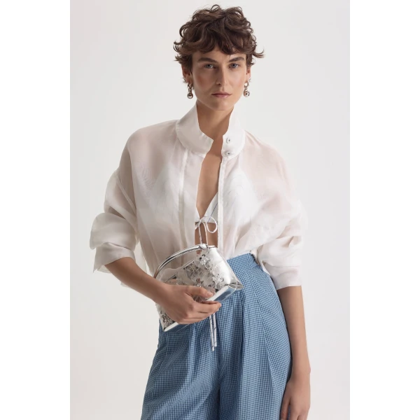 Scanlan Theodore Gingham Pleat Trouser in Blue | Pants | Coveti
