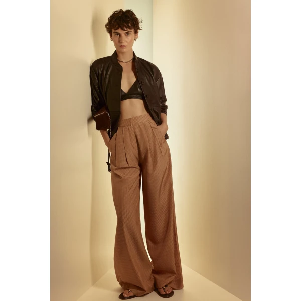 Scanlan Theodore Gingham Pleat Trouser in Honey | Pants | Coveti