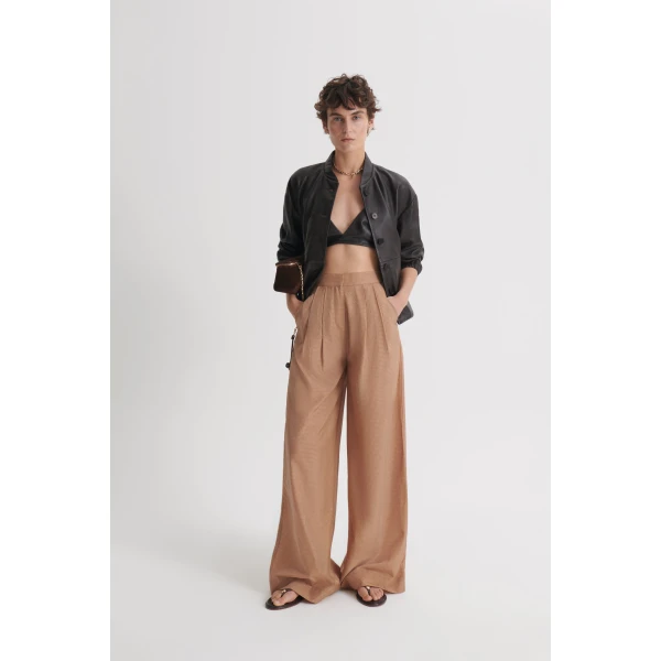 Scanlan Theodore Gingham Pleat Trouser in Honey | Pants | Coveti