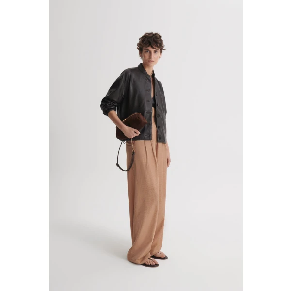 Scanlan Theodore Gingham Pleat Trouser in Honey | Pants | Coveti