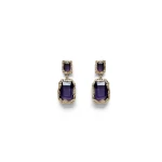 Scanlan Theodore Italian Crystal Drop Earrings in Purple Velvet | Earrings | Coveti