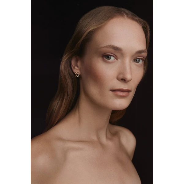 Scanlan Theodore Italian Crystal Studs in Purple Velvet | Earrings | Coveti