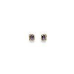 Scanlan Theodore Italian Crystal Studs in Purple Velvet | Earrings | Coveti