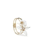 Scanlan Theodore Italian Enamel Lily Cuff in Bianco at Coveti Scanlan Theodore Italian Enamel Lily Cuff in Bianco