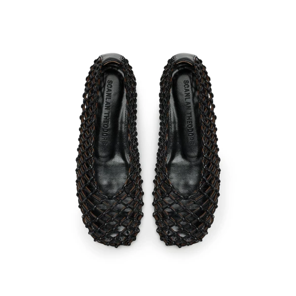 Scanlan Theodore Italian Knotted Flat in Black | Flats | Coveti