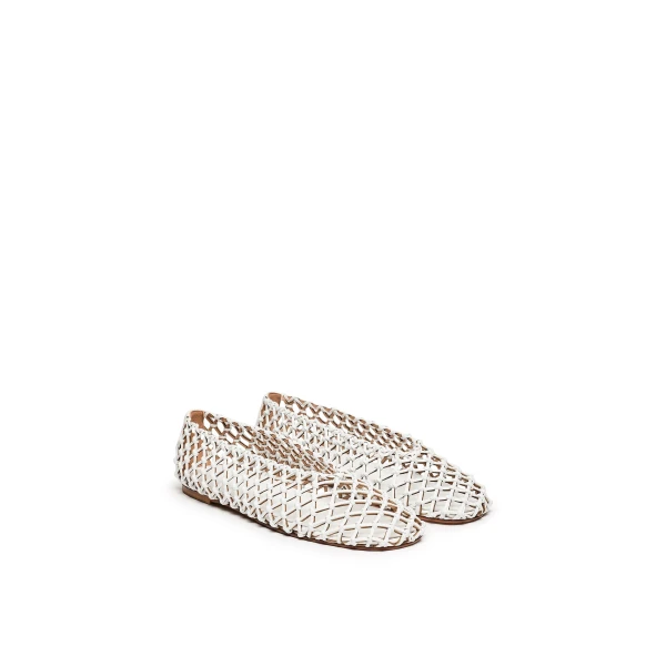 Scanlan Theodore Italian Knotted Flat in White | Flats | Coveti