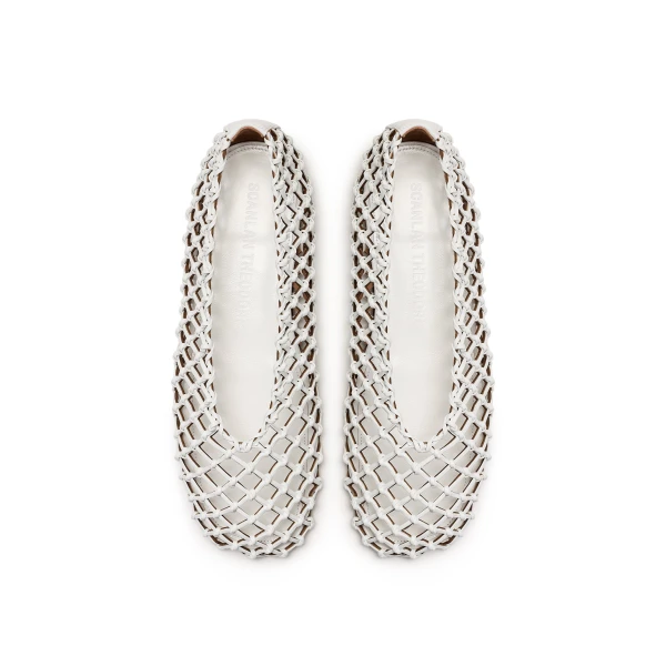 Scanlan Theodore Italian Knotted Flat in White | Flats | Coveti