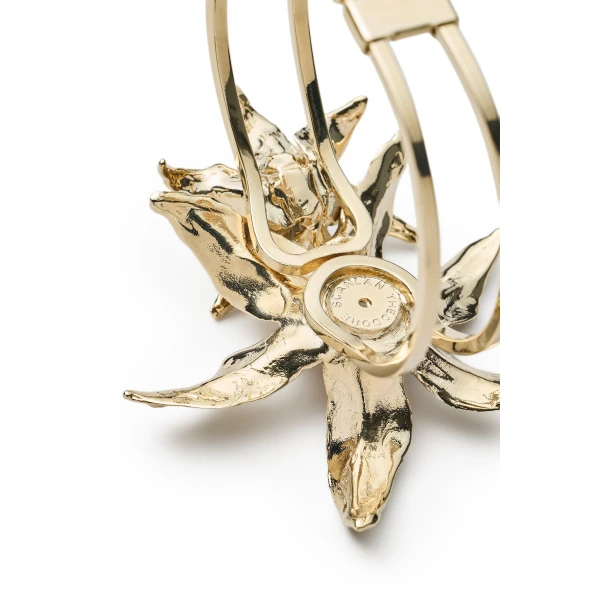 Scanlan Theodore Italian Lily Cuff in Light Gold Crystal | Cuffs | Coveti