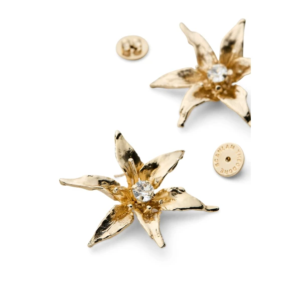 Scanlan Theodore Italian Lily Earrings in Light Gold Crystal | Earrings | Coveti