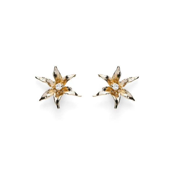 Scanlan Theodore Italian Lily Earrings in Light Gold Crystal | Earrings | Coveti