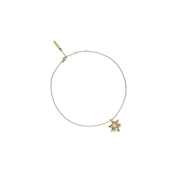 Scanlan Theodore Italian Lily Pendant Necklace in Light Gold Crystal | Necklace | Coveti