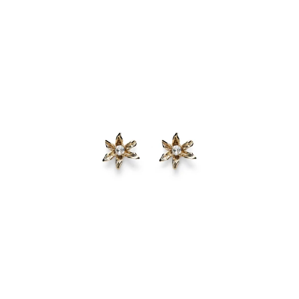 Scanlan Theodore Italian Lily Studs in Light Gold Crystal | Earrings | Coveti