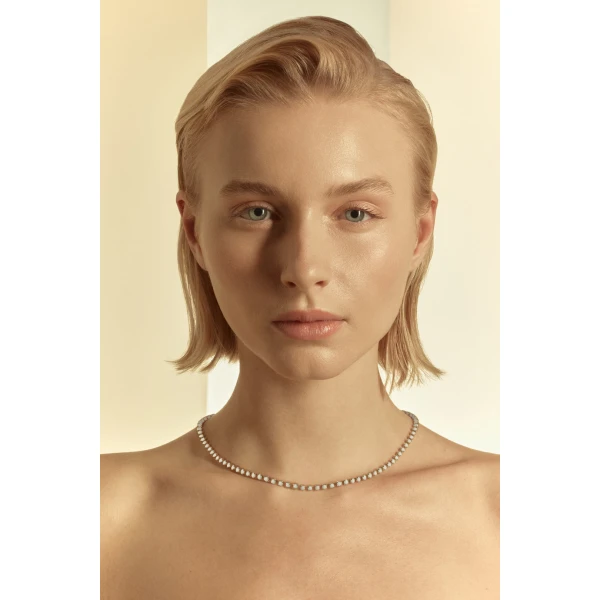 Scanlan Theodore Italian Opal Strass Fine Choker in Chalk | Necklace | Coveti