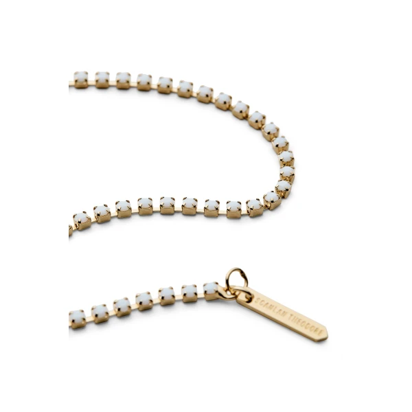 Scanlan Theodore Italian Opal Strass Fine Choker in Chalk | Necklace | Coveti