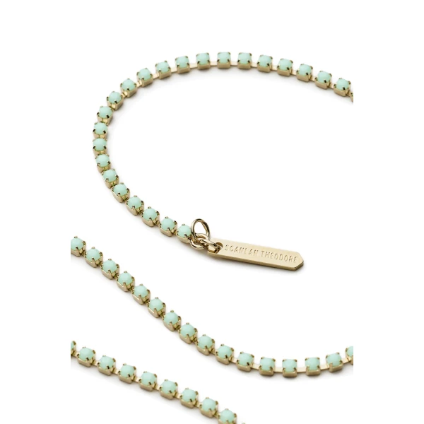 Scanlan Theodore Italian Opal Strass Fine Choker in Green Opal | Necklace | Coveti