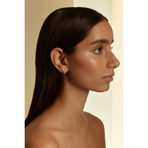 Scanlan Theodore Italian Opal Strass Fine Studs in Chalk | Earrings | Coveti