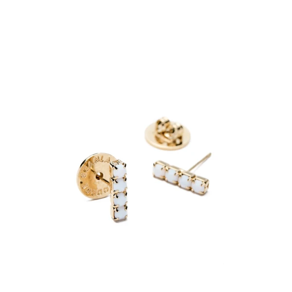 Scanlan Theodore Italian Opal Strass Fine Studs in Chalk | Earrings | Coveti