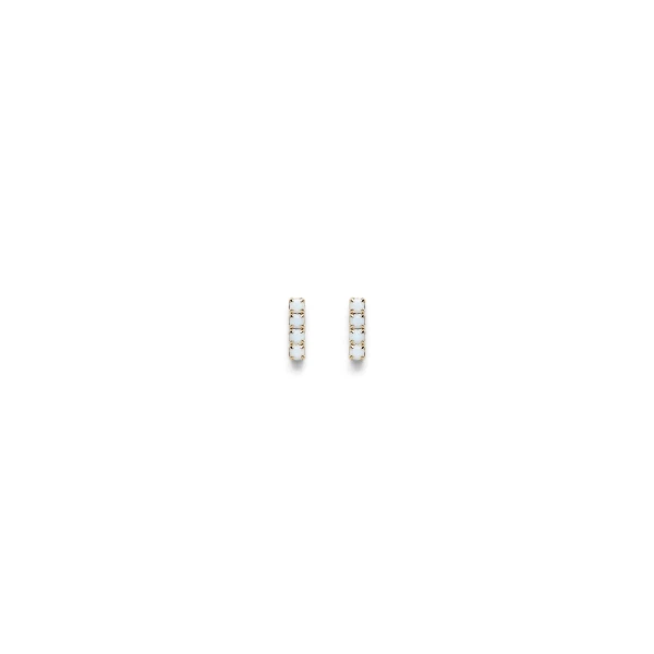Scanlan Theodore Italian Opal Strass Fine Studs in Chalk | Earrings | Coveti