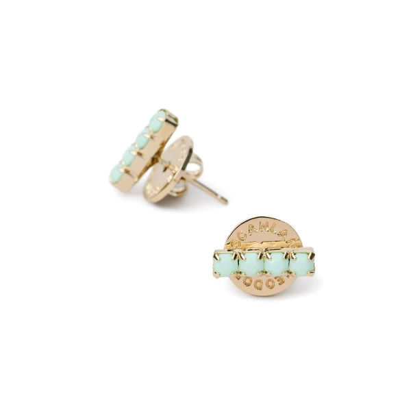 Scanlan Theodore Italian Opal Strass Fine Studs in Green Opal