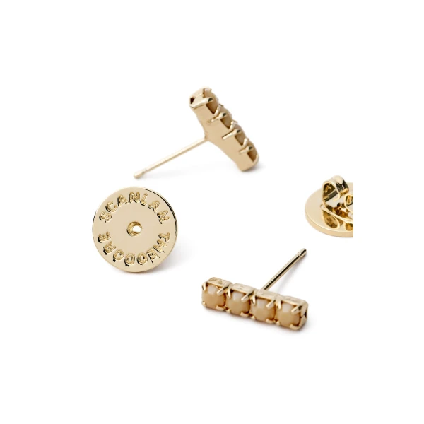 Scanlan Theodore Italian Opal Strass Fine Studs in Mink | Earrings | Coveti