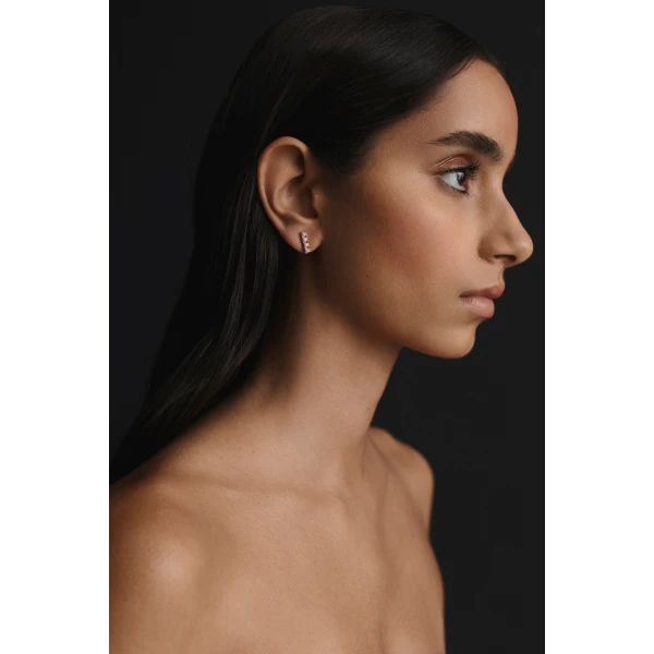 Scanlan Theodore Italian Opal Strass Fine Studs in Violet | Earrings | Coveti