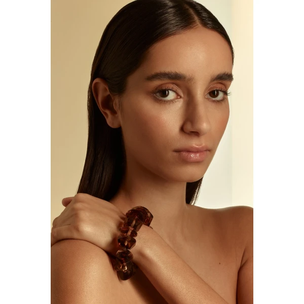 Scanlan Theodore Italian Resin Petra Bracelet in Tiger Eye