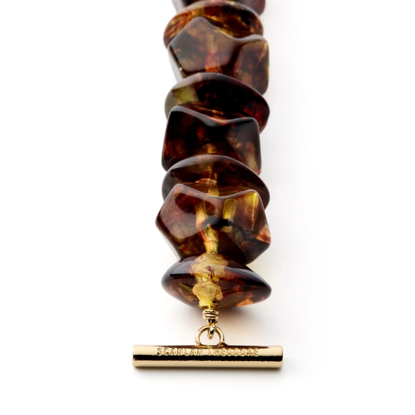 Scanlan Theodore Italian Resin Petra Bracelet in Tiger Eye