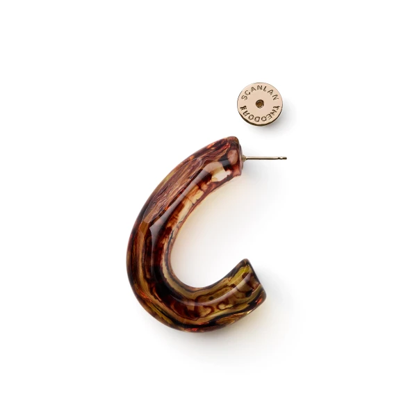 Scanlan Theodore Italian Resin Petra Earrings in Tiger Eye