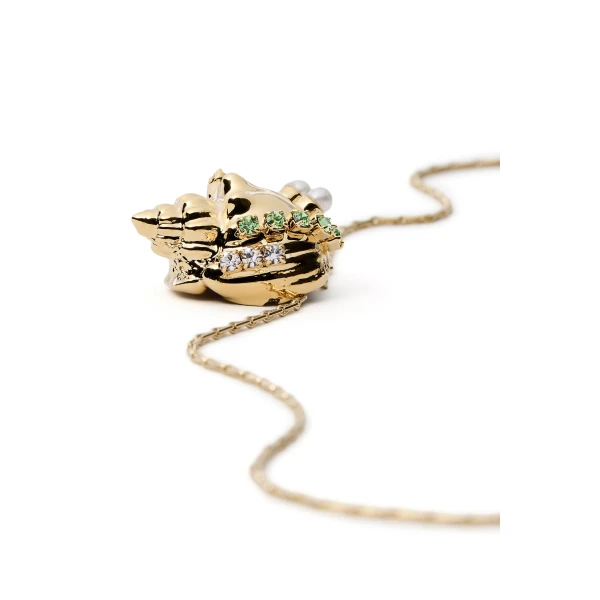 Scanlan Theodore Italian Shell Pendant Necklace in Light Gold | Necklace | Coveti