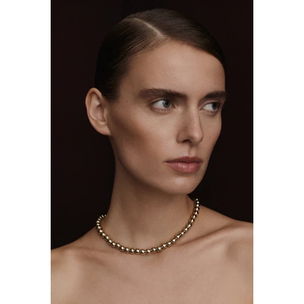 Scanlan Theodore Italian Small Sphere Choker in Light Gold | Necklace | Coveti