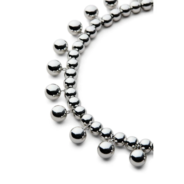 Scanlan Theodore Italian Sphere Drop Choker in Silver | Necklace | Coveti
