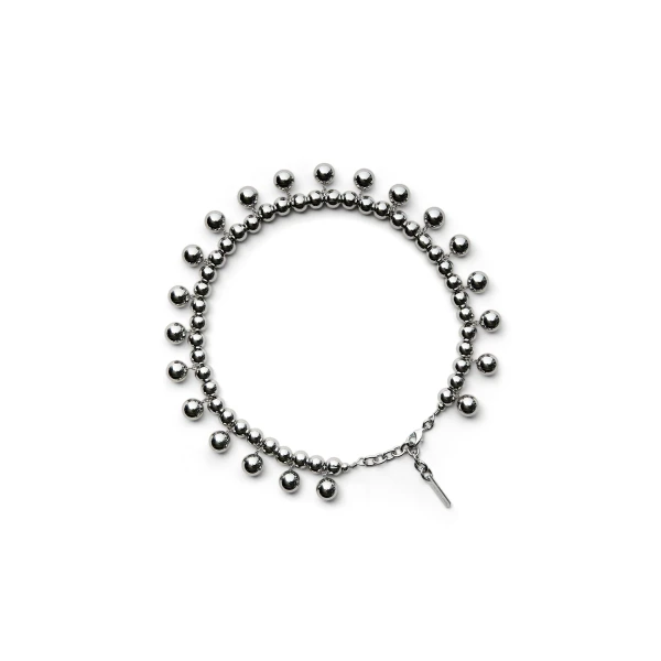 Italian Sphere Drop Choker in Silver