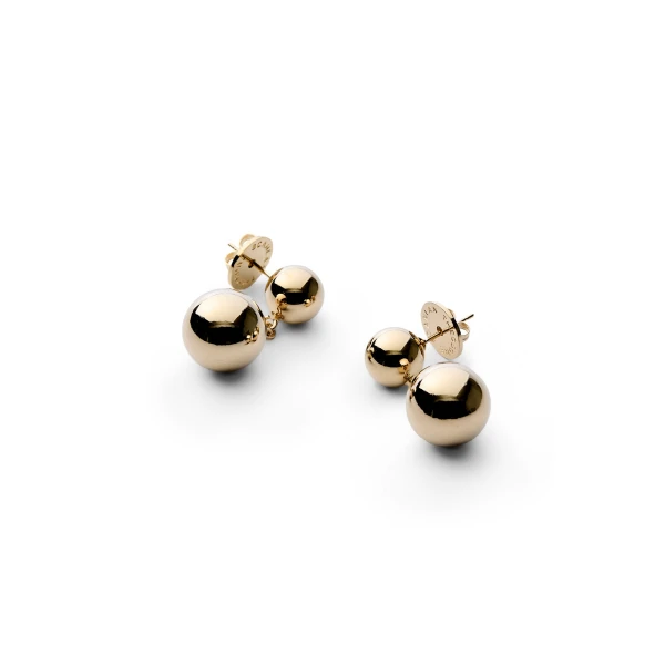 Scanlan Theodore Italian Sphere Drop Earrings in Light Gold | Earrings | Coveti